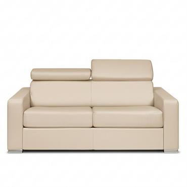 Canapé EXPRESS SIDNEY DELUXE 160 cm métal polyuréthane crème matelas 16 cm