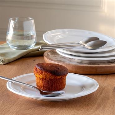 Cliquez pour agrandir et passer en diaporama Lot de 4 assiette à dessert en porcelaine d21cm - blanc