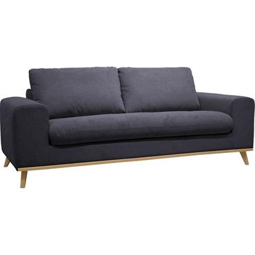 Cliquez pour agrandir et passer en diaporama Canapé 3 places convertible en tissu Crown - bleu calabrunCAPIA