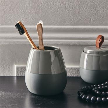 Porte brosse à dent en grès - vert cèdreSPINA