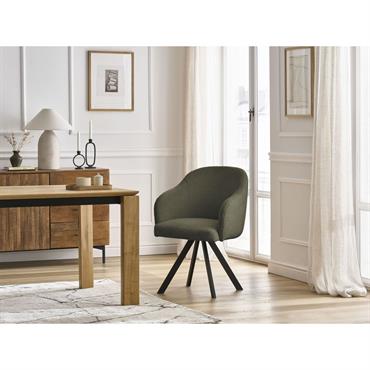 Cliquez pour agrandir et passer en diaporama Chaise SOPHIE tissu bouclette et pieds étoile vert BOBOCHIC