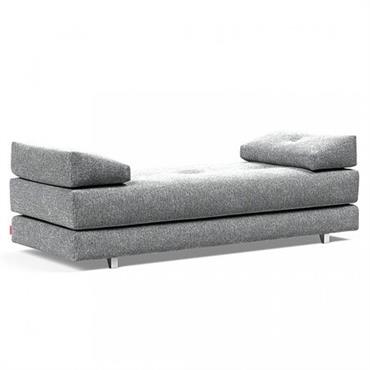 Cliquez pour agrandir et passer en diaporama Méridienne design SIGMUND ALU convertible lit 160x200 cm tissu Taura Slate Grey
