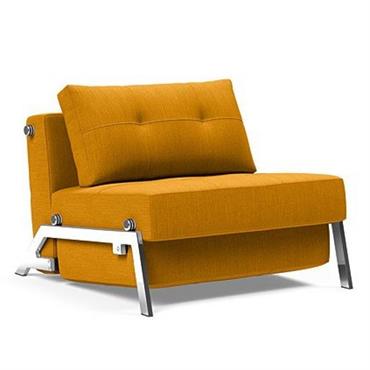 Cliquez pour agrandir et passer en diaporama INNOVATION LIVING Fauteuil design SOFABED CUBED 02 CHROME Elegance Curry convertible lit 200x90 cm