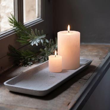 Plateau rectangulaire effet béton en polystone - gris 13