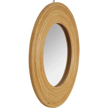 Miroir rond en bois naturel D40