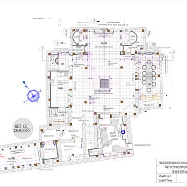Aménagement intérieur avec consolidation par poteau béton sur l'ensemble