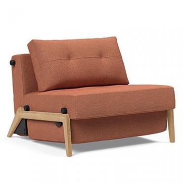INNOVATION LIVING Fauteuil design SOFABED CUBED 02 WOOD convertible lit 200x90 cm Weda Rust