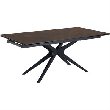 Cliquez pour agrandir et passer en diaporama Table de repas extensible en métal et céramique - bronze
