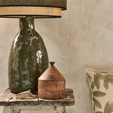 Boite décorative en bois d'acacia D12xH16cm - naturelTOURVES