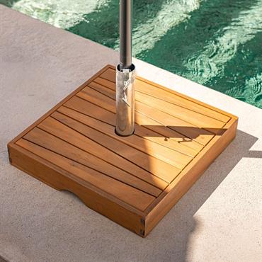 Cliquez pour agrandir et passer en diaporama Pied de parasol carré en acacia 33kg - naturelCARLO