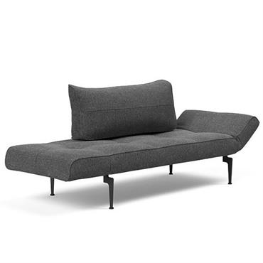 Canape convertible lit  200x70 cm ZEAL LASER  piétement métallique tissu Taura Deep Grey