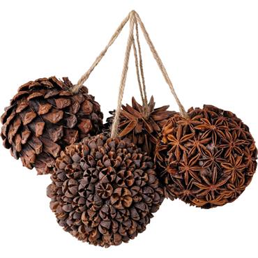 Boule de Noël en végétal naturel D8cm - naturel 