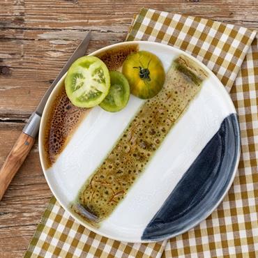 Cliquez pour agrandir et passer en diaporama Lot de 6 assiette à dessert en grès peint d22