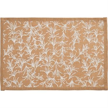 Lot de 4 sets de table motif romarin en jute 30x45cm - naturelUZES