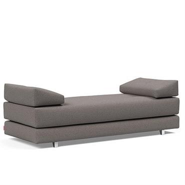Méridienne design SIGMUND ALU  convertible lit 160x200 cm tissu Mixed Dance Grey