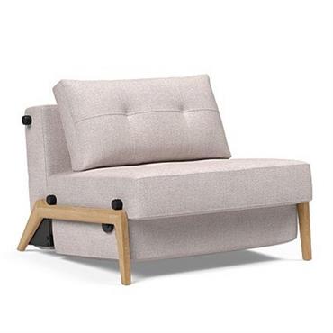 INNOVATION LIVING Fauteuil design SOFABED CUBED 02 WOOD convertible lit 200x90 cm Weda Sand
