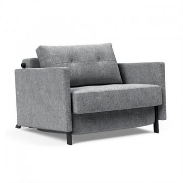INNOVATION LIVING  Fauteuil design SOFABED CUBED 02 ARMS Twist Granite convertible lit 200x90cm