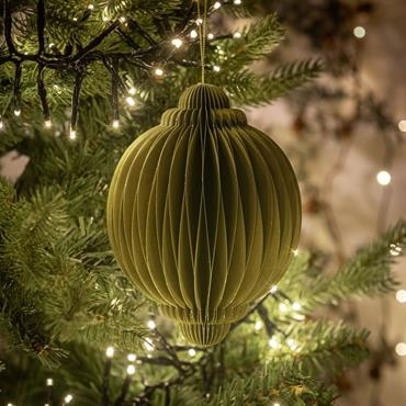 Boule de Noël en papier D6cm - vertGARGUIER