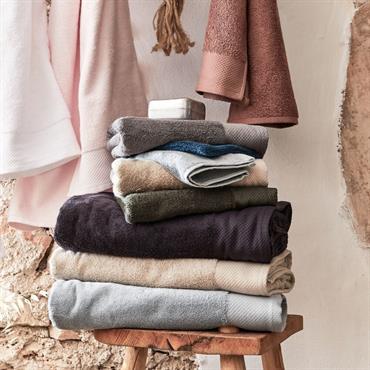 Cliquez pour agrandir et passer en diaporama Lot de 2 serviettes invité en coton peigné - bleu calaluna 30x50cmAZUR