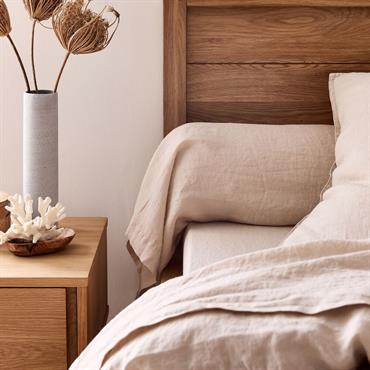 Cliquez pour agrandir et passer en diaporama Taie de traversin en lin lavé - beige 45x190cmVENCE