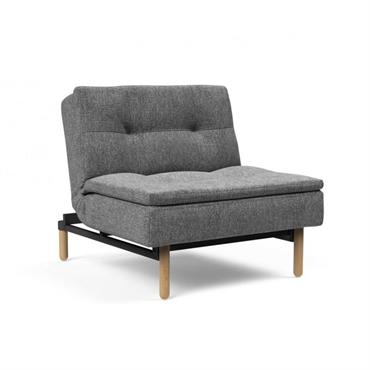 Fauteuil design DUBLEXO STEM convertible lit 90*115 cm pieds obus chêne naturel tissu Twist Charcoal