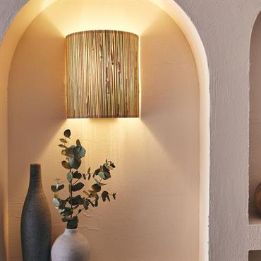 Applique électrifiée en acier et algues H26cm - naturelWIMEA