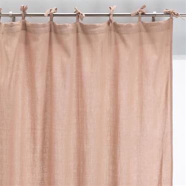 Rideau à nouettes en gaze de coton - rose salina - 140x250cmNUAGE