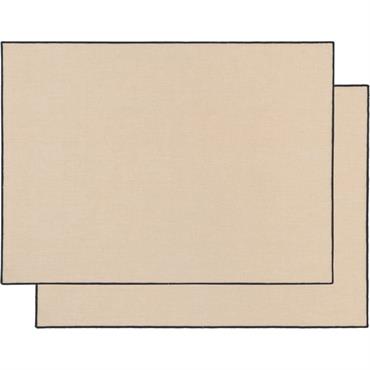 Lot de 2 sets de table en coton brodé - beige 36x48cmLINIA