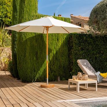 Parasol droit en bambou D270cm - blanc écruTELESE