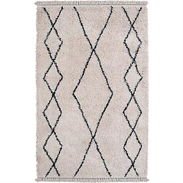 Cliquez pour agrandir et passer en diaporama Tapis à motifs ethniques - noir et blanc 133x190cmILEM