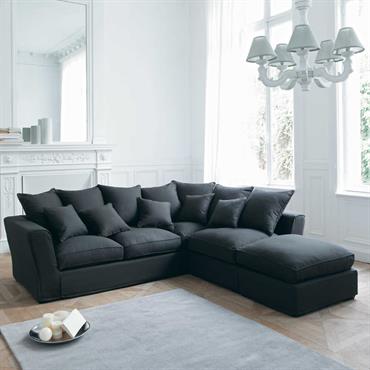 Lustre blanc effet vieilli et abat-jours beiges
