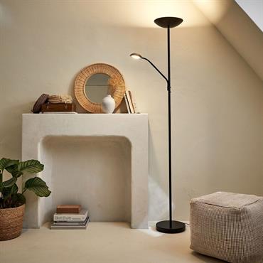 Lampadaire électrifié droit en acier H180cm - noirZENITH