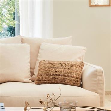 Cliquez pour agrandir et passer en diaporama Coussin en toile de jute - naturel 30x50cmRUSH