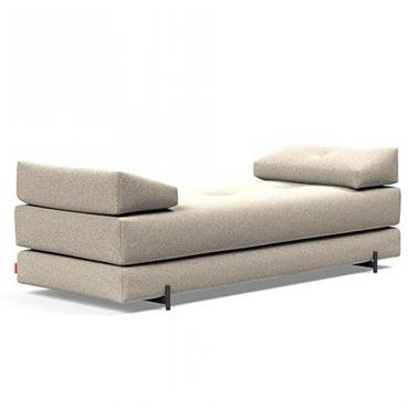 Cliquez pour agrandir et passer en diaporama Méridienne design SIGMUND INDU convertible lit 160x200 cm pieds Acier noir tissu Bouclé Beige