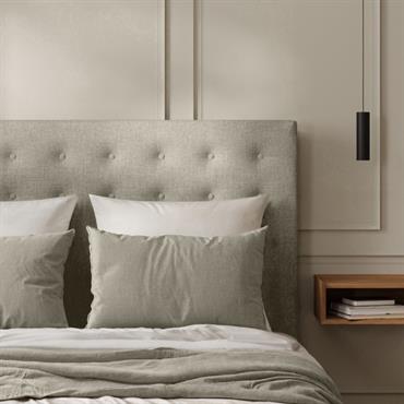 Cliquez pour agrandir et passer en diaporama Tête de Lit Capitonnée Toile de Jute Ficelle