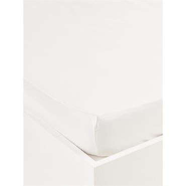 Drap-housse uni percale de coton ''Esprit Toile de Jouy''