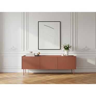 Cliquez pour agrandir et passer en diaporama Meuble TV 3 portes 170 cm ATLAS rouge BOBOCHIC