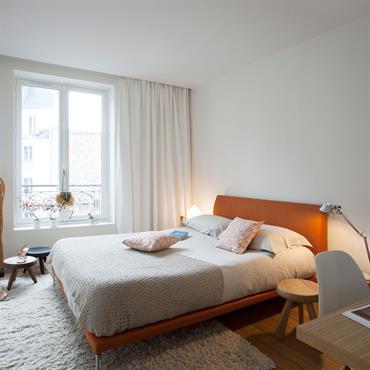 Chambre à coucher d'un appartement Haussmannien à Paris 