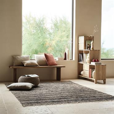 Tapis en coton et jute finition franges 200x290 cm - marronLIETO