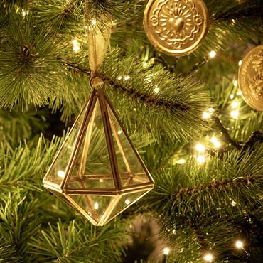 Suspension de Noël diamant en verre H11cm - doréEPIVA