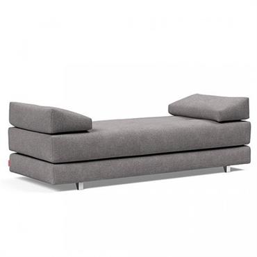 Méridienne design SIGMUND ALU  convertible lit 160x200 cm tissu Flashtex Light Grey