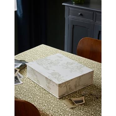 Boîte de rangement en tissu ''Esprit Jouy''