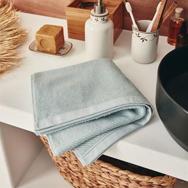 Serviette de toilette en bouclettes de coton bio - bleu 50x90cmCOLINE