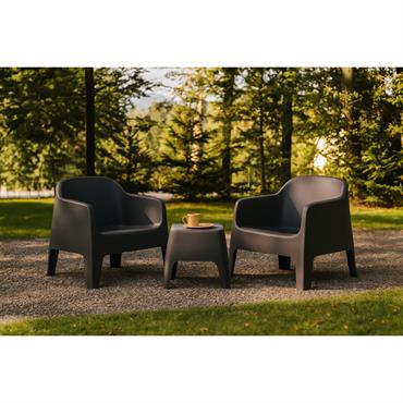 Cliquez pour agrandir et passer en diaporama Salon de jardin MILOS avec table basse carrée 49 cm