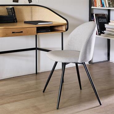 Cliquez pour agrandir et passer en diaporama Chaise de bureau en tissu - gris vésuveFIONA