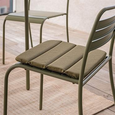 Galette de chaise indoor & outdoor en tissu déperlant - vert oyatKIKO