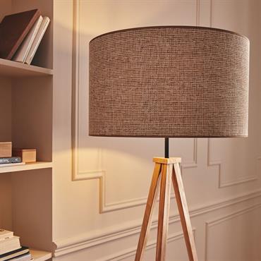 Cliquez pour agrandir et passer en diaporama Pied de lampadaire en métal effet bois - naturel H134