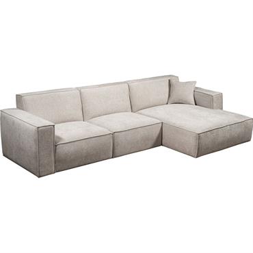 Canapé d'angle gauche fixe en tissu genesis - beigeKUBO