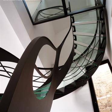 Escalier design en verre 'Mozart'