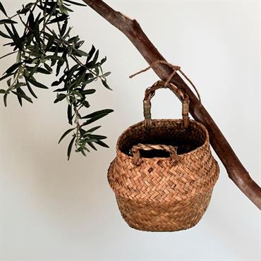 Cliquez pour agrandir et passer en diaporama Panier en jonc de mer - naturel H14